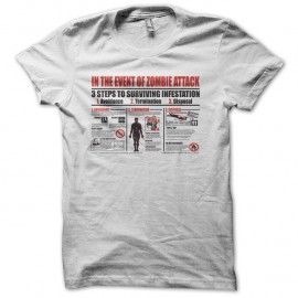 Shirt attaque zombis plan blanc pour homme et femme