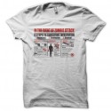 Shirt attaque zombis plan blanc pour homme et femme