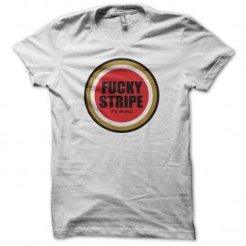 Shirt Lucky Strike parodie Fucky Stripe blanc pour homme et femme
