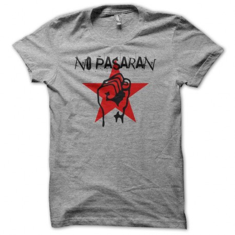 Shirt No Pasaran gris pour homme et femme