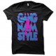 Shirt Gangnam Style Graf Typographie Girl noir pour homme et femme