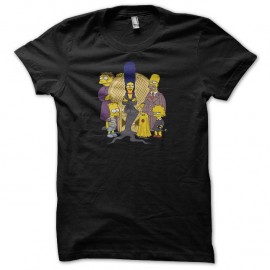 Shirt La famille Addams Simpsons noir pour homme et femme