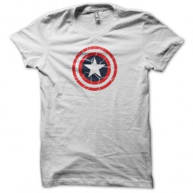 Shirt artwork Captain America cracked target blanc pour homme et femme