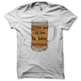 Shirt humour que c'est bon la bière blanc pour homme et femme