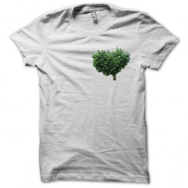 Shirt écologie arbre coeur blanc pour homme et femme