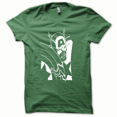 Shirt Capt America blanc/vert bouteille pour homme et femme