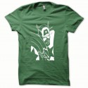 Shirt Capt America blanc/vert bouteille pour homme et femme