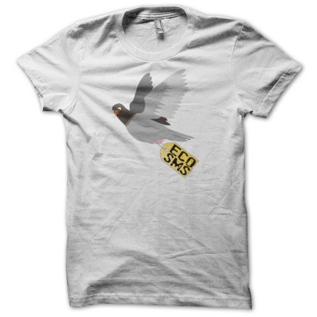Shirt écologie pigeon éco sms blanc pour homme et femme