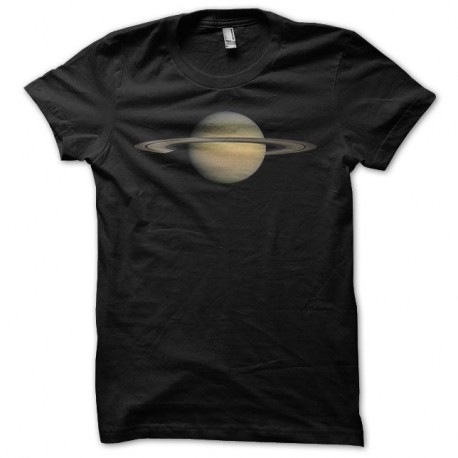 Shirt astronomie Planète Saturne noir pour homme et femme