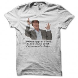 Shirt Bernard Menez travail d'équipe blanc pour homme et femme