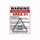 Shirt Area 51 warning blanc pour homme et femme