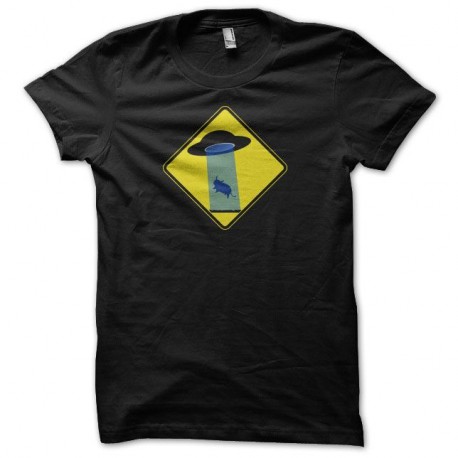 Shirt OVNI Warning Abduction Zone noir pour homme et femme
