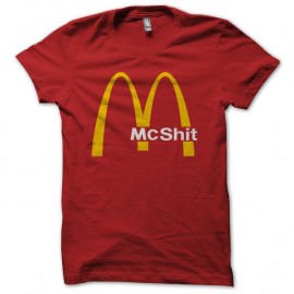 Shirt Mc Donald's parodie Mc Shit rouge pour homme et femme