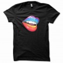 Shirt rainbow lips noir pour homme et femme
