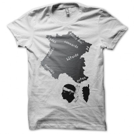 Shirt les Corses et les Français blanc pour homme et femme