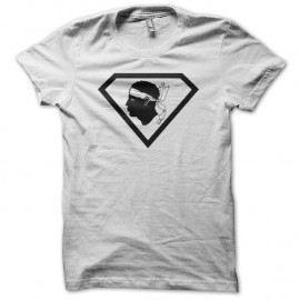 Shirt Super Corsica parodie Super Man blanc pour homme et femme