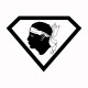 Shirt Super Corsica parodie Super Man blanc pour homme et femme