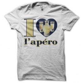 Shirt Pastis I love l'apéro blanc pour homme et femme