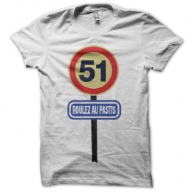 Shirt 51 roulez au pastis blanc pour homme et femme