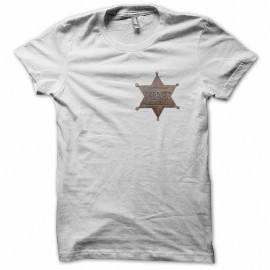 Shirt étoile de sheriff blanc pour homme et femme