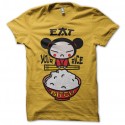 Shirt Pucca parodie Eat your rice bitch jaune pour homme et femme