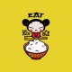 Shirt Pucca parodie Eat your rice bitch jaune pour homme et femme