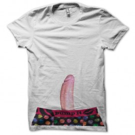 Shirt sexe Pump-it penis long blanc pour homme et femme