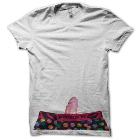 Shirt sexe Pump-it penis small blanc pour homme et femme