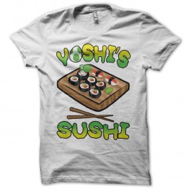 Shirt Yoshi's Sushi blanc pour homme et femme