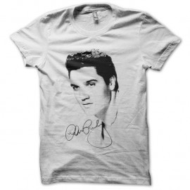 Shirt Elvis Presley signature blanc pour homme et femme