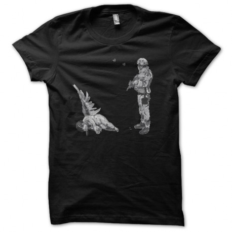 Shirt Banksy Ange soldat artiste Shirt street art noir pour homme et femme
