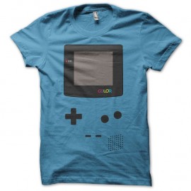 Shirt Game Boy color parodie bleu turquoise pour homme et femme