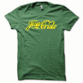 Shirt Jesu-Christo version rasta jaune/vert bouteille pour homme et femme
