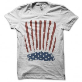 Shirt drapeau américain vintage blanc pour homme et femme