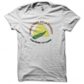 Shirt humour Confrérie Paysanne Agriculteurs qui la bourrent blanc pour homme et femme