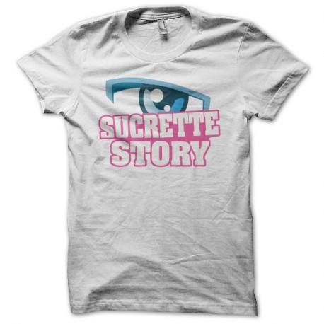Shirt Secret Story parodie Sucrette Story blanc pour homme et femme