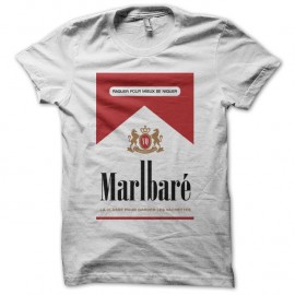 Shirt Marlboro parodie Marlbaré blanc pour homme et femme