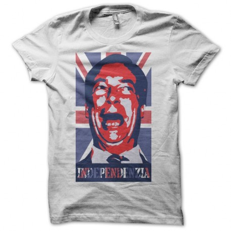 Shirt Nigel Farage independenzia blanc pour homme et femme