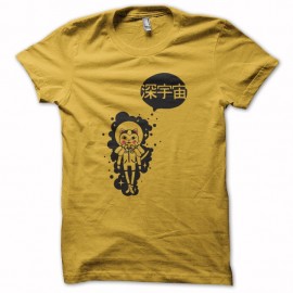 Shirt chinese space cat noir en jaune pour homme et femme