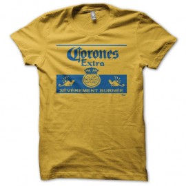 Shirt bière Corona parodie Corones jaune pour homme et femme
