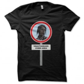 Shirt Walking Dead interdit aux zombis noir pour homme et femme