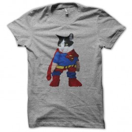 Shirt Supercat parodie Superman gris pour homme et femme