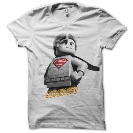 Shirt lego parodie Superman Superlego blanc pour homme et femme