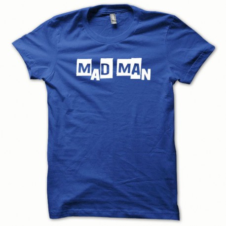 Shirt Mad Man blanc/bleu royal pour homme et femme