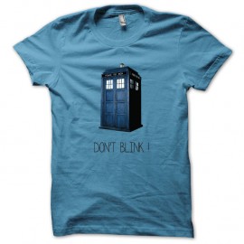 Shirt Doctor Who Don't blink bleu pour homme et femme