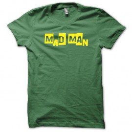 Shirt Mad Man jaune/vert bouteille pour homme et femme