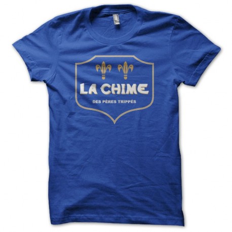 Shirt humour Chimay parodie La Chime des pères trippés bleu pour homme et femme