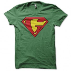 Tee-shirt Superman parodie Ganjaman vert pour homme et femme