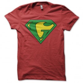 Tee-shirt Superman parodie Ganjaman rouge pour homme et femme