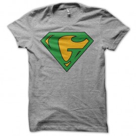 Tee-shirt Superman parodie Ganjaman gris pour homme et femme